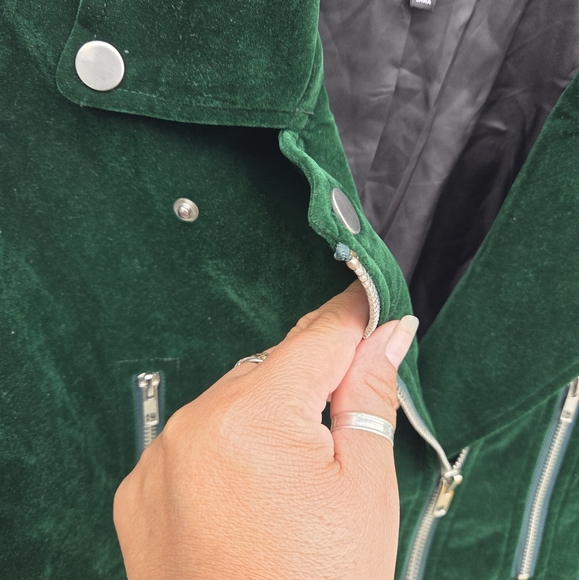 Lulu's Green Velvet Women's Jacket - Picture 3 of 7